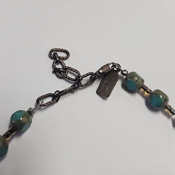 MARY MILLSAPS STERLING SILVER & Czech? Glass BEAD NECKLACE 14" Length - Picture 3 of 3